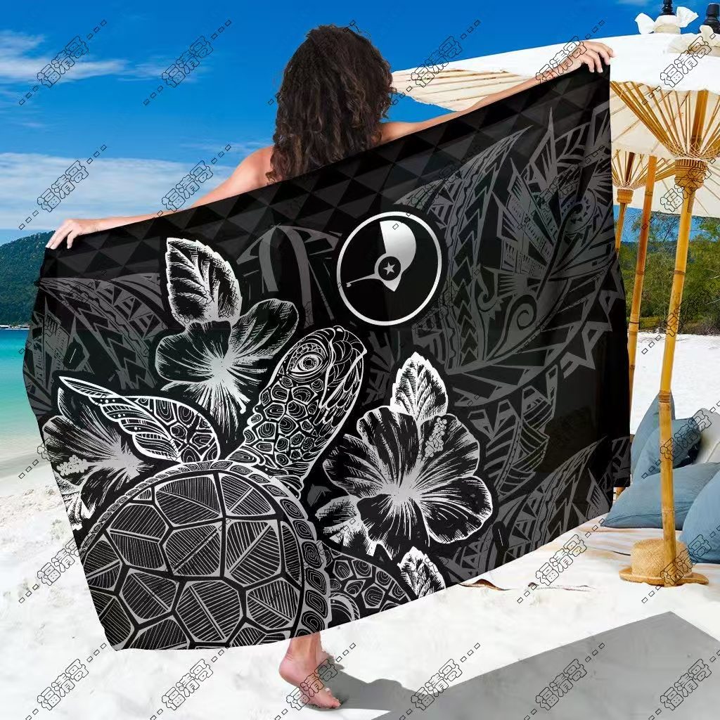 黑白雅浦海龟部落风纱笼 人造棉材质纱笼定制