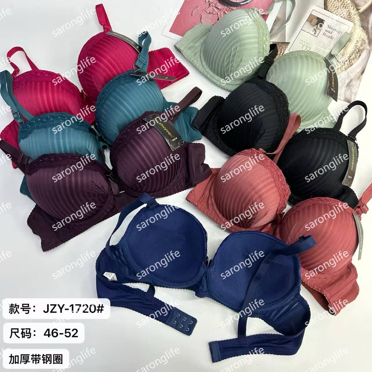 女士文胸外贸出口中东南美女大码加厚蕾丝边蝴蝶结装饰有钢圈文胸