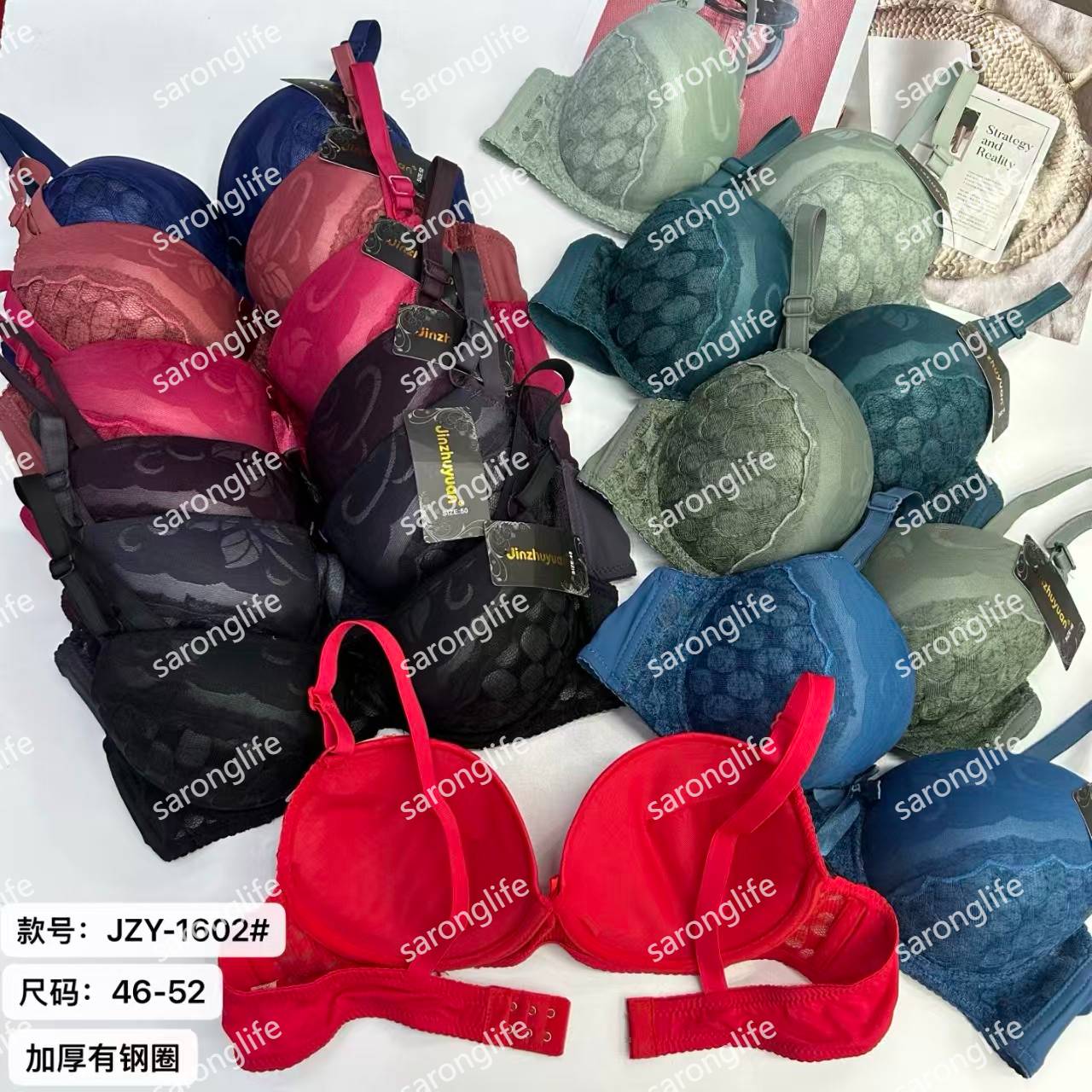 女士文胸外贸出口中东非洲欧美文胸女士文胸套装蕾丝加厚杯面文胸