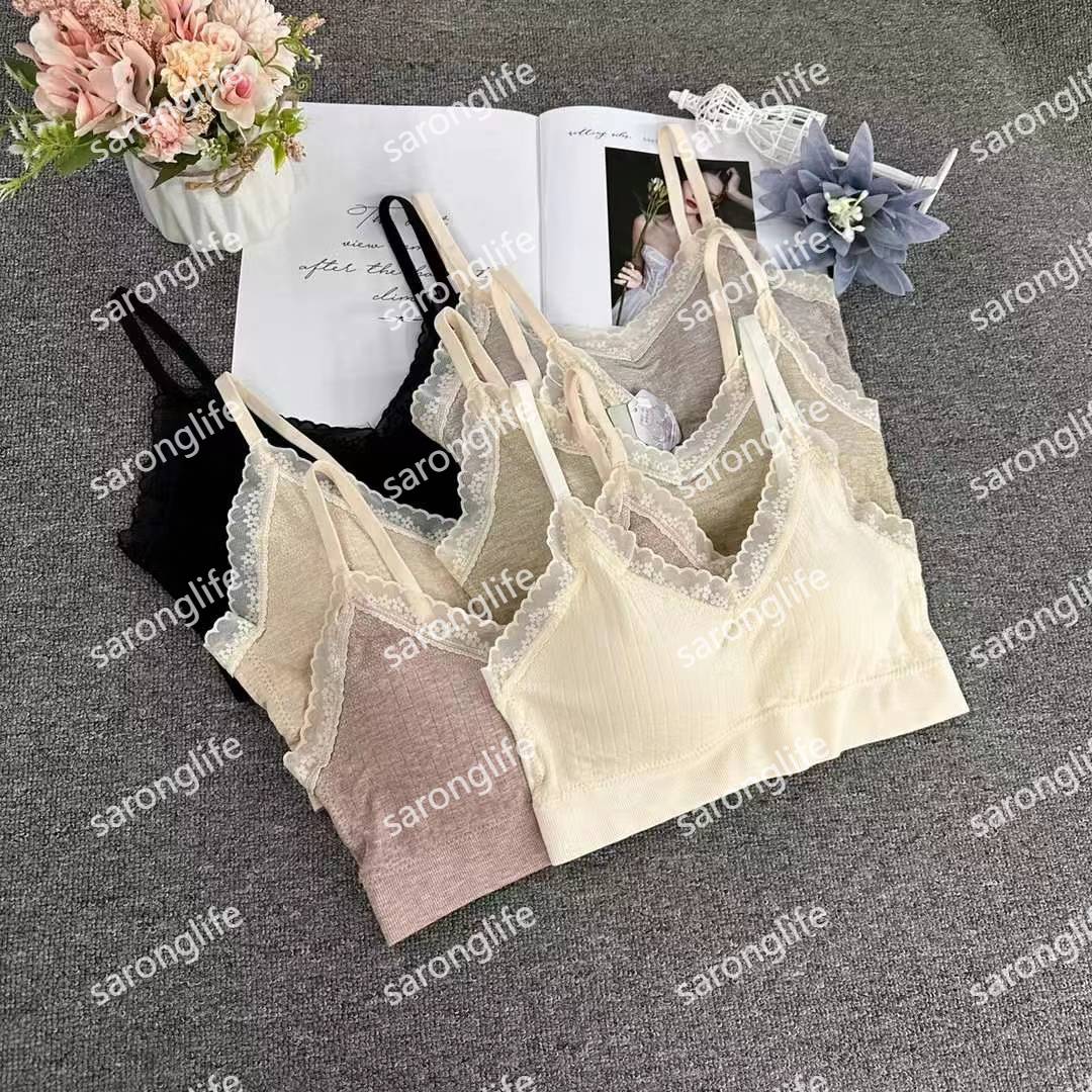 外贸无缝固定杯美背无钢圈内衣吊带背心舒适女士内衣打底文胸批发