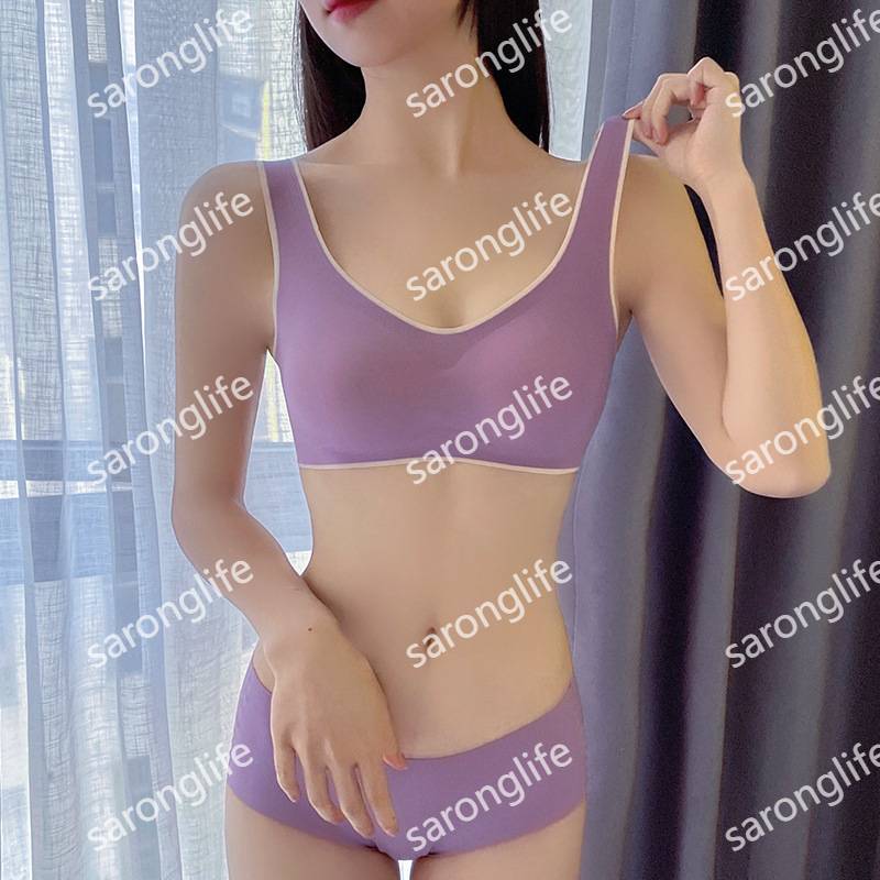 无痕内衣女显胸小果冻亲肤聚拢收副乳防下垂睡眠运动背心式文胸罩