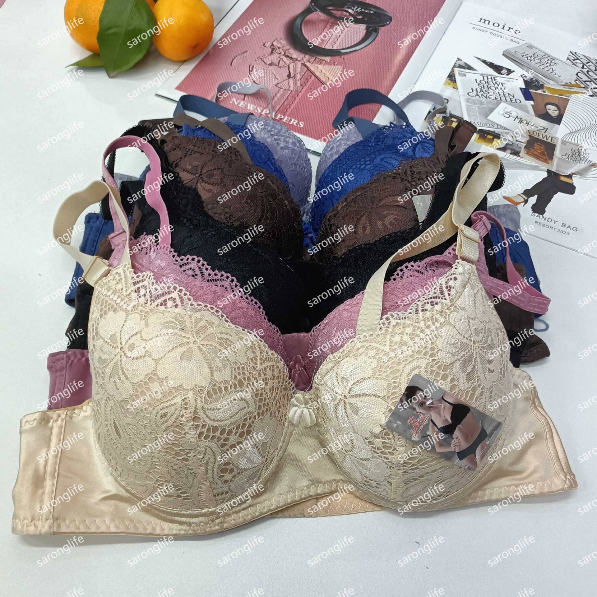 外贸出口中东文胸库存文胸内衣带钢圈文胸内衣聚拢收副乳蕾丝文胸