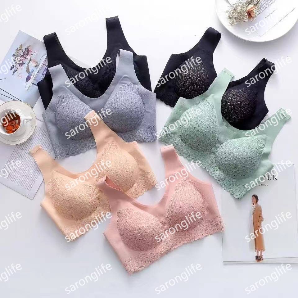 外贸出口中东非洲库存乳胶内衣女性感无痕无钢圈运动背心蕾丝美背