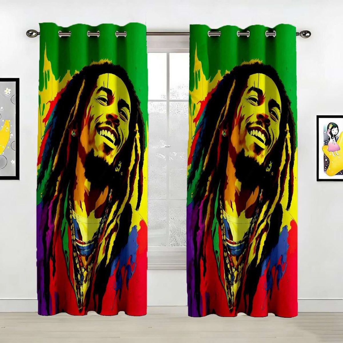 雷鬼 Bob Marley 人物风 聚酯纤维窗帘定制