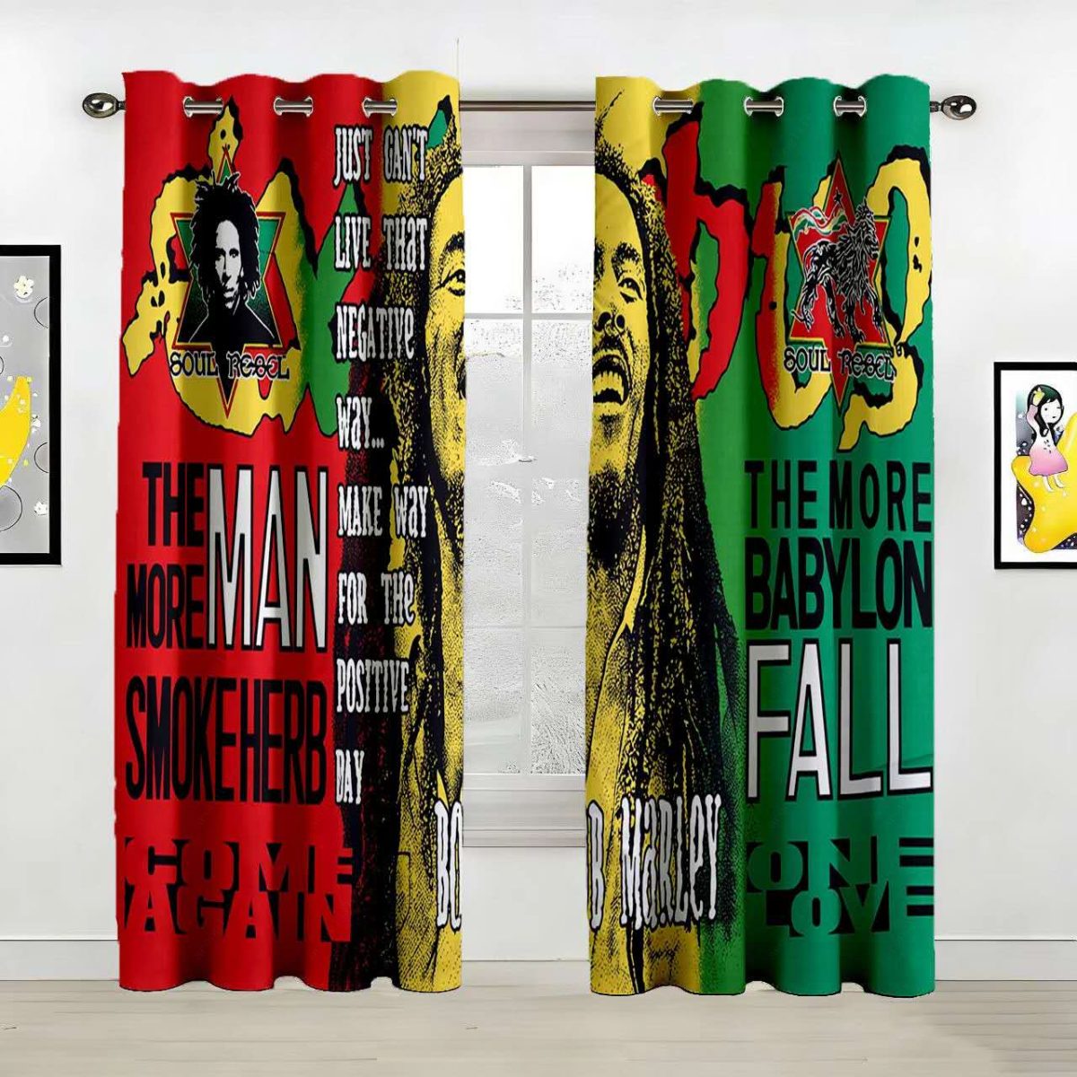 雷鬼 Bob Marley 文化风 聚酯纤维窗帘定制