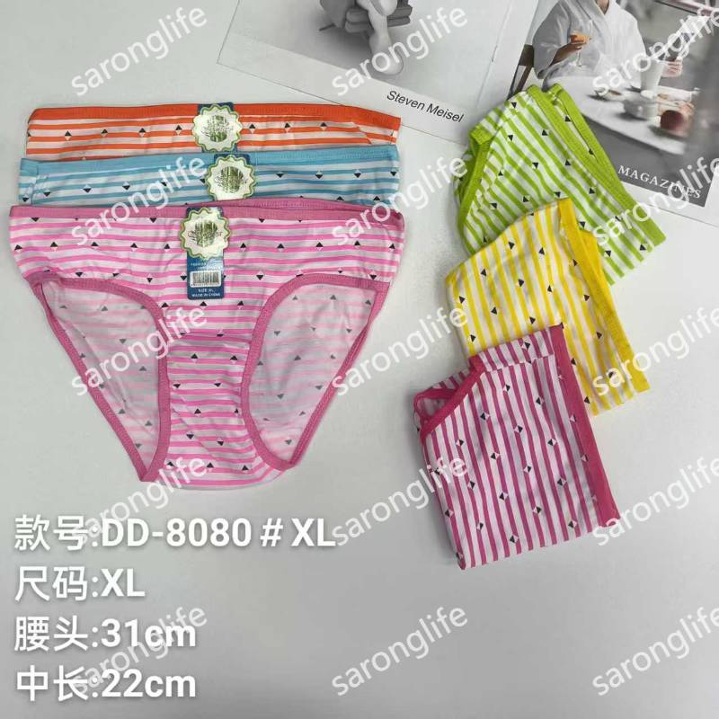 外贸内裤女士内裤牛奶丝条纹印花女内裤性感包边内裤女三角裤内裤
