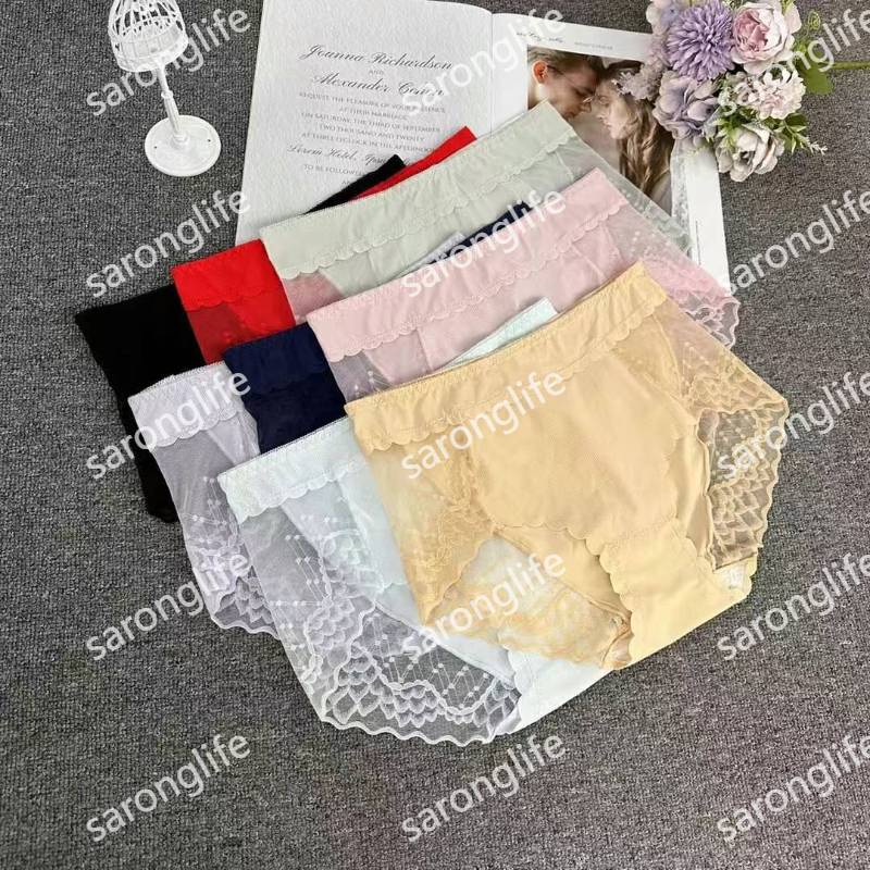 外贸出口非洲大码库存无痕蕾丝女裤中腰内裤透气性感女士三角裤