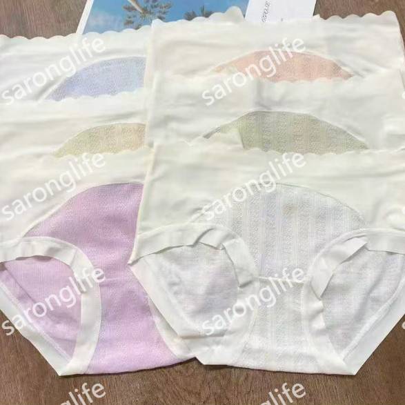 库存螺纹棉内裤女纯棉裆中腰无痕包臀针织三角内裤全棉裆舒适透气