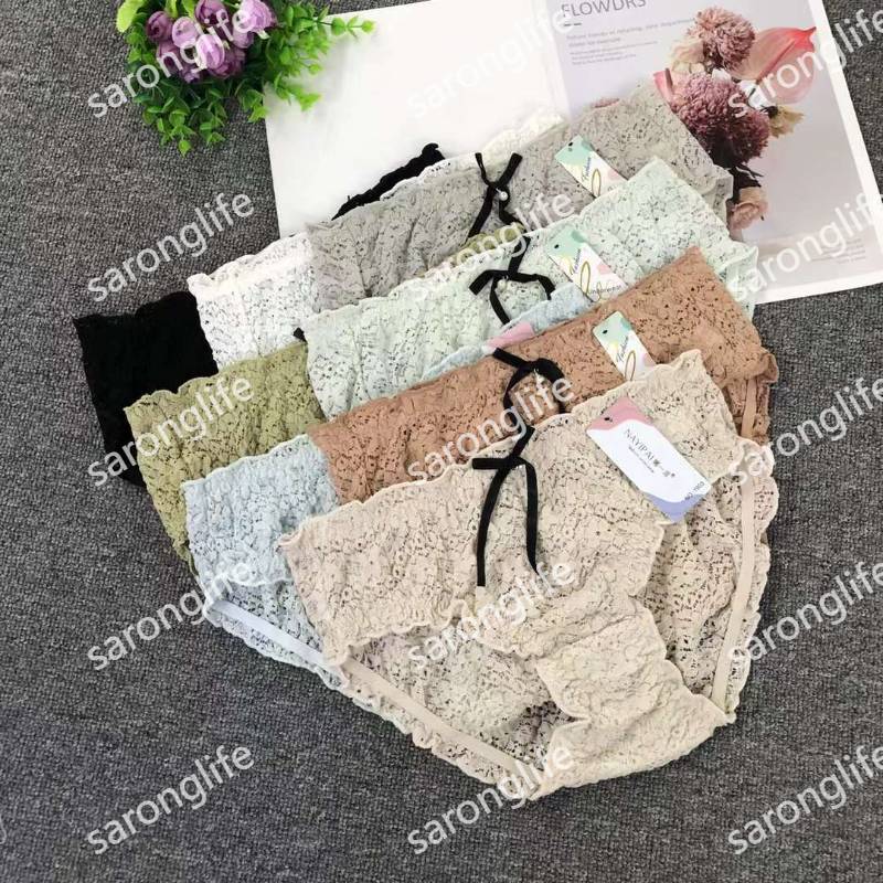 出口中低腰法式蕾丝内裤 桑蚕丝外贸纯棉裆透气无痕女士三角裤 批